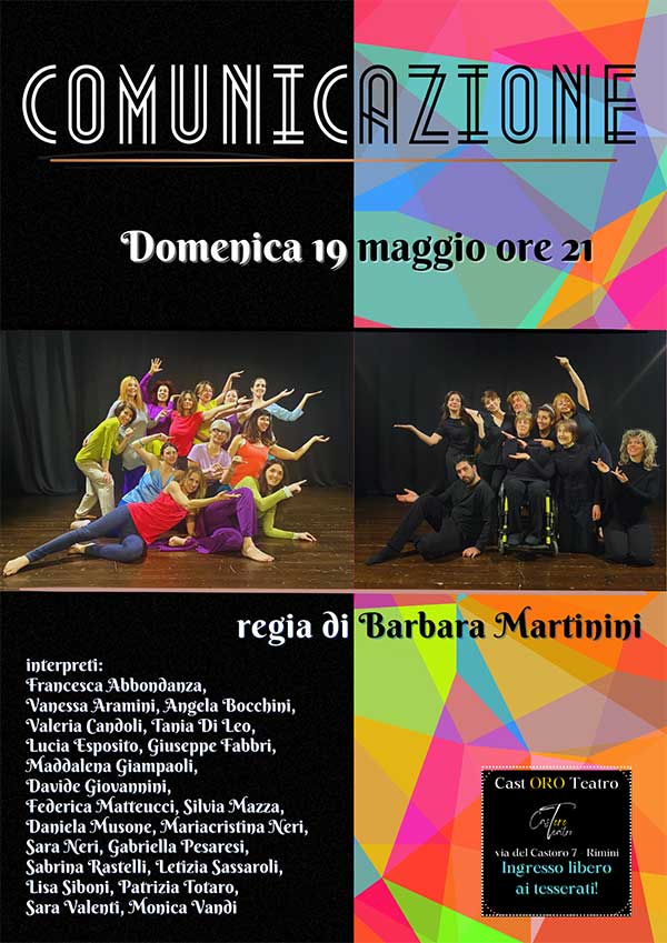 Locandina Saggio Comunicazione Cast Oro Teatro Rimini